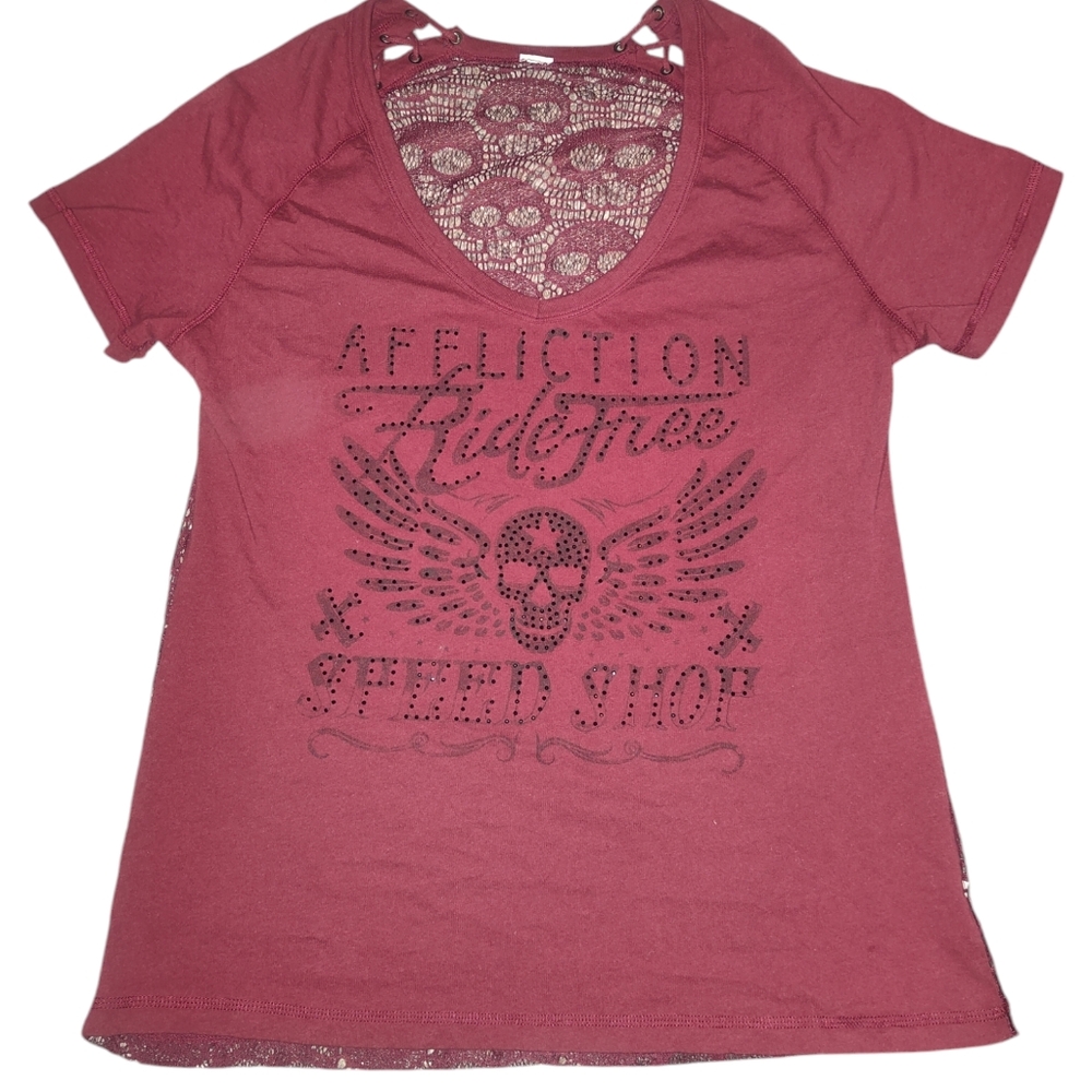 Affliction lace back top